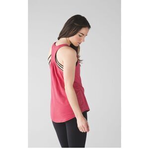 Lululemon Yogi Everyday Tank in Hyper Stripe Fireside Red Flash Light 8